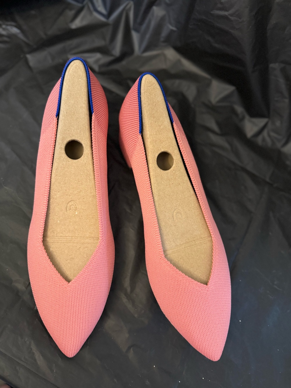 Rothy's Coral Pink Pointed-Toe Low Heel Pumps - Picture 3 of 8